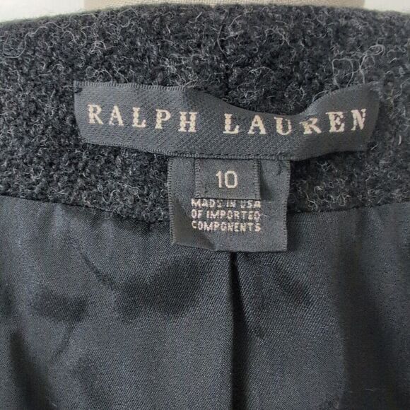Ralph Lauren Black Label Wool Cashmere Charcoal Blazer Jacket Wmns 10 - Picture 4 of 11